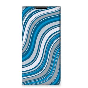 Samsung Galaxy S22 Ultra Hoesje met Magneet Waves Blue