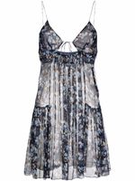 DSQUARED2 robe courte en soie à fleurs - Bleu