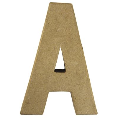 Letter A van papier mache onbeschilderd