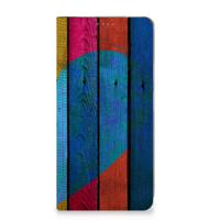 Xiaomi Redmi 12 4G Book Wallet Case Wood Heart - Cadeau voor je Vriend