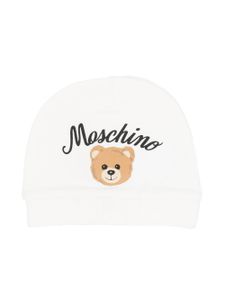 Moschino Kids bonnet à logo Teddy Bear imprimé - Blanc