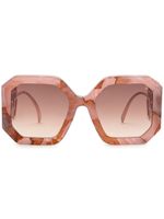 Philipp Plein lunettes de soleil Diva à monture oversize - Rose - thumbnail