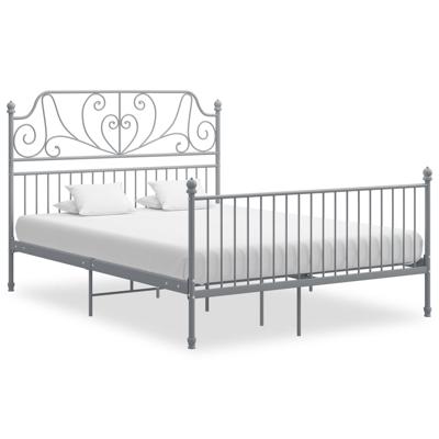 Bedframe zonder matras metaal grijs 140x200 cm