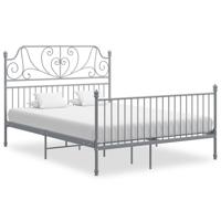 Bedframe zonder matras metaal grijs 140x200 cm