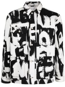 Alexander McQueen veste imprimée en jean - Noir