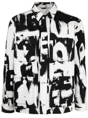 Alexander McQueen veste imprimée en jean - Noir