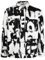 Alexander McQueen veste imprimée en jean - Noir