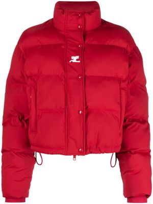 Courrèges veste matelassée à logo brodé - Rouge