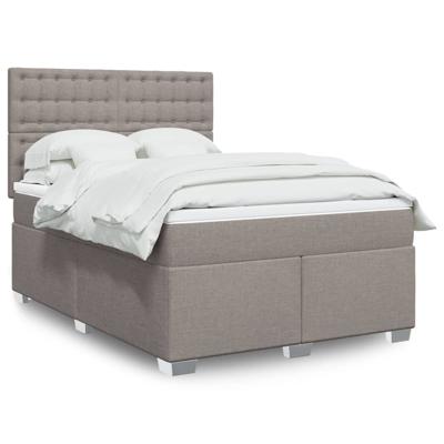 Boxspring met matras stof taupe 140x190 cm