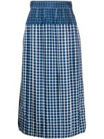 Tory Burch jupe mi-longue à carreaux - Bleu