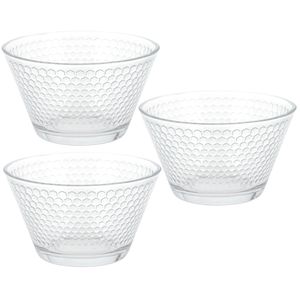 3x Salade/snack schaaltjes van glas 11 cm 330 ml