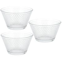 3x Salade/snack schaaltjes van glas 11 cm 330 ml - thumbnail