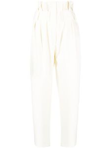 Saiid Kobeisy pantalon Double Crepe à taille haute - Blanc