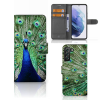 Samsung Galaxy S22 Plus Telefoonhoesje met Pasjes Pauw - thumbnail