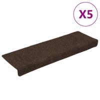 VidaXL Trapmatten zelfklevend 15 stuks 65x21x4 cm bruin rechthoekige rand VidaXL Trapmatten zelfklevend 15 stuks 65x21x4 cm bruin rechthoekige rand