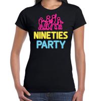 Verkleed T-shirt voor dames - nineties party - zwart - neon - jaren 90/90s - foute party - carnaval