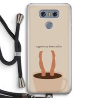 Aggressively drinks coffee: LG G6 Transparant Hoesje met koord