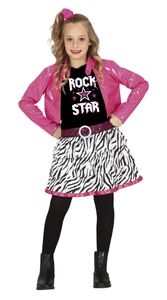 Rock Star Disco Outfit Kind Roze/Zwart