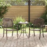 Tuinstoel 2 pcs Brons 55 x 56,5 x 91cm Aluminium