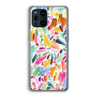 Watercolor Brushstrokes: Oppo Find X3 Transparant Hoesje