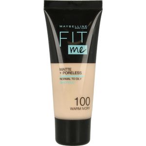 Fit Me matte & poreless foundation 100 warm ivory