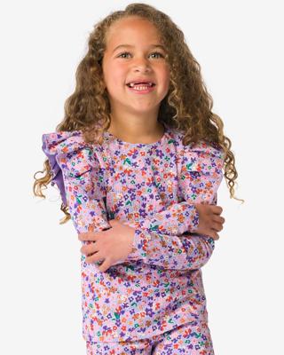 HEMA Kindershirt Bloemen Lavendel (lavendel)