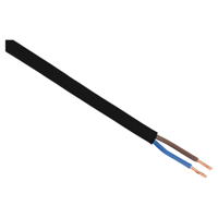 Q-Link Huishoudsnoer | Plat | Belastbaar tot 1200W | 2 x 0.75 mm² | 20 m | Zwart - 03.030.75