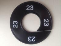 Maatring 9cm zwart/wit 23