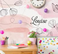 Fotowand Prachtige bloemen met naam