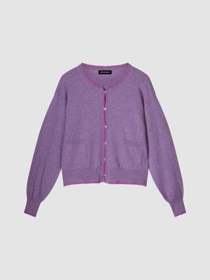 Cashmere vest met contrastnaden