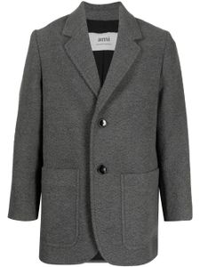 AMI Paris manteau en laine vierge feutrée - Gris