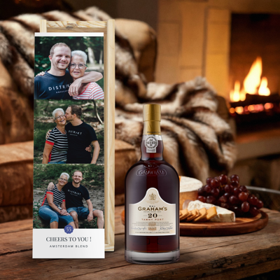 Port in bedrukte kist - Graham&apos;s Tawny 20 Years