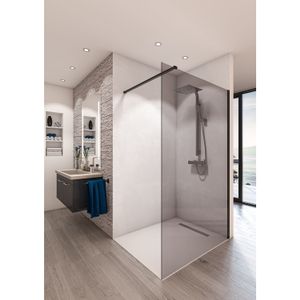 Inloopdouche BWS Free Time 90x200 cm Rookglas Timeless Coating Mat Zwart Profiel Boss & Wessing