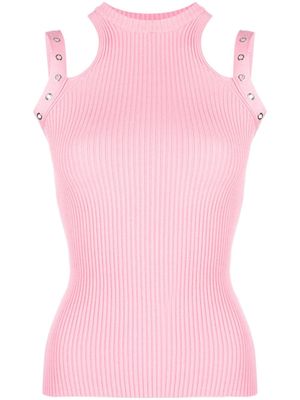 Blumarine haut nervuré à œillets - Rose