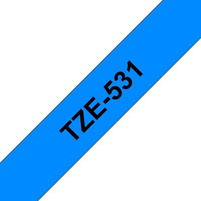 Brother TZe-531 Labeltape Kunststof Tapekleur: Blauw Tekstkleur: Zwart 12 mm 8 m