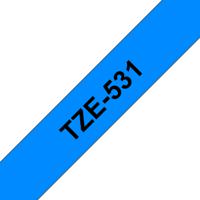 Brother TZe-531 Labeltape Kunststof Tapekleur: Blauw Tekstkleur: Zwart 12 mm 8 m