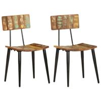 Eetkamerstoelen 2 st massief gerecycled hout