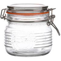 Urban Living Voorraadpot/bewaarpot - 500 ml - glas - met beugelsluiting - D11 x H11 cm - Voorraadpot - thumbnail