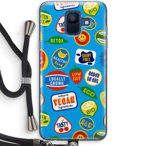Fruitsticker: Samsung Galaxy A6 (2018) Transparant Hoesje met koord