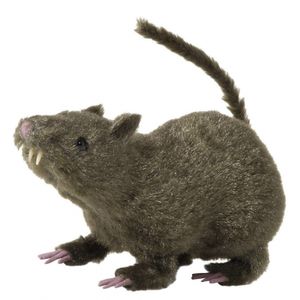 Harige horror decoratie rat bruin 21 cm