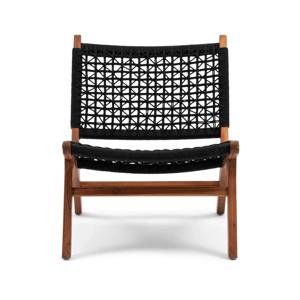 Rivièra Maison Outdoor Loungestoel El Nido II Teakhout - Zwart