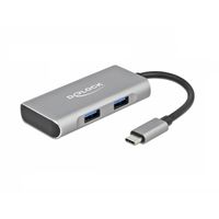 DeLOCK 63260 interface hub USB 3.2 Gen 2 (3.1 Gen 2) Type-C 10000 Mbit/s Grijs - thumbnail