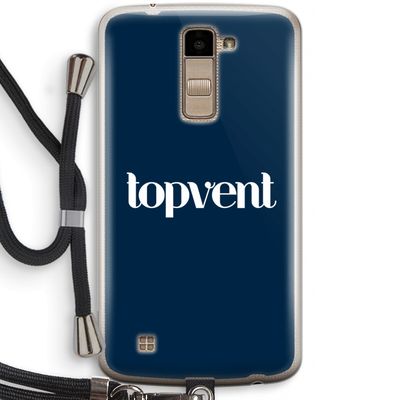 Topvent Navy: LG K10 (2016) Transparant Hoesje met koord