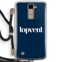 Topvent Navy: LG K10 (2016) Transparant Hoesje met koord