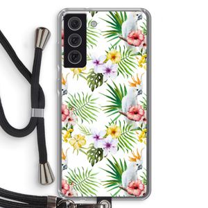 Gele kuif: Samsung Galaxy S21 FE Transparant Hoesje met koord