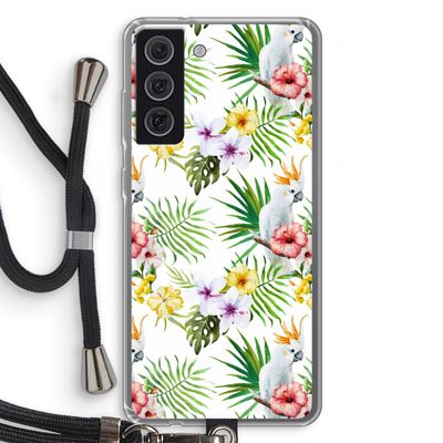 Gele kuif: Samsung Galaxy S21 FE Transparant Hoesje met koord