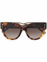 Carolina Herrera lunettes de soleil à monture ronde - Marron