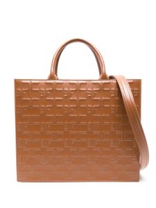 Elisabetta Franchi grand sac à main Bold Monogram - Marron