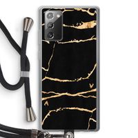 Gouden marmer: Samsung Galaxy Note 20 / Note 20 5G Transparant Hoesje met koord