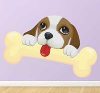 Sticker kind puppy hond bot - thumbnail